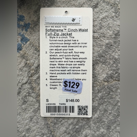 Lululemon Softstreme Cinch-Waist Full-Zip Jacket Twilight Rose (NWT) - Picture 13 of 13